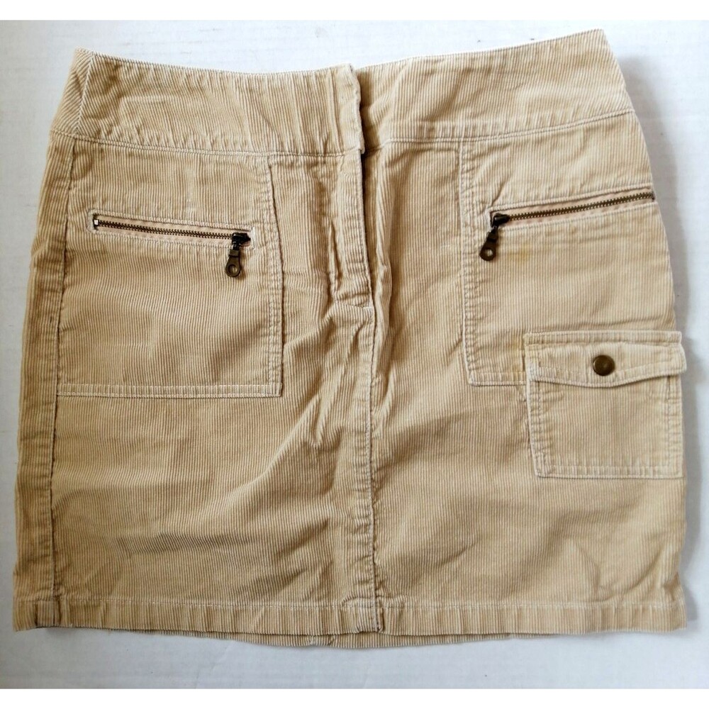 Cargo Corduroy Short Skirt Womens Size 6 Cotton Zipped pockets